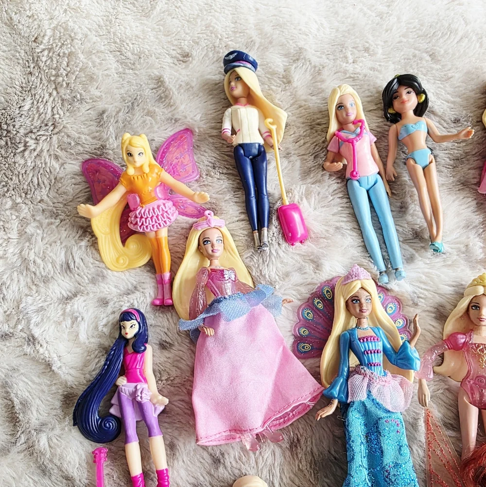 15 Pcs Mini Barbie Dolls, Princess Dolls, Fairy Dolls.
